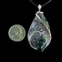 Image 3 of Native Copper in Moss Agate with Sterling Silver Wave Wrap (#37)