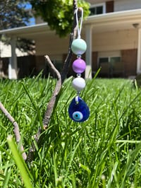 Image 1 of Cotten Candy Evil Eye Keychain 