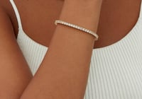 Image 3 of Gold Plated 3mm Cubic Zirconia Classic Tennis Bracelet | 