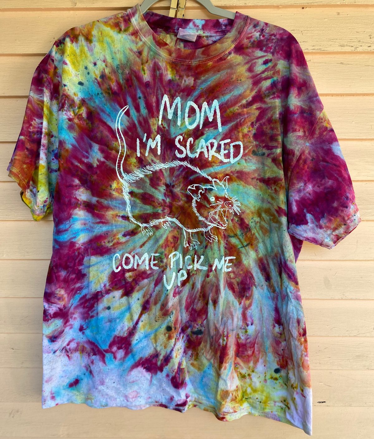 Image of XL Mom I'm Scared Come Pick Me Up Tie Dye Shirt 1