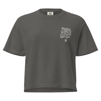 Image 2 of LOVEDCGOGO "PRETTY GIRLS LOVE" Embroidered - Women’s heavyweight boxy tee (see color options)