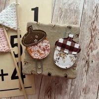 Image 1 of “Acorns” Quilted Planner Clip