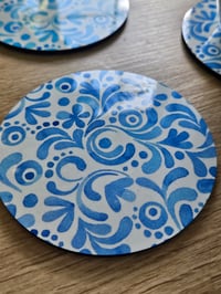 Image 4 of Blue Floral Coaster - 4 pack