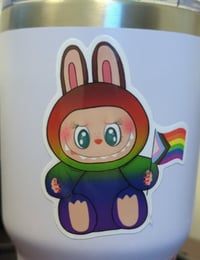 Image 3 of Pride Flag Labubu Sticker