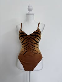 Image 1 of Vintage brown print swimsuit // 38
