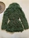 vintage FRENCH string shag coat w sash
