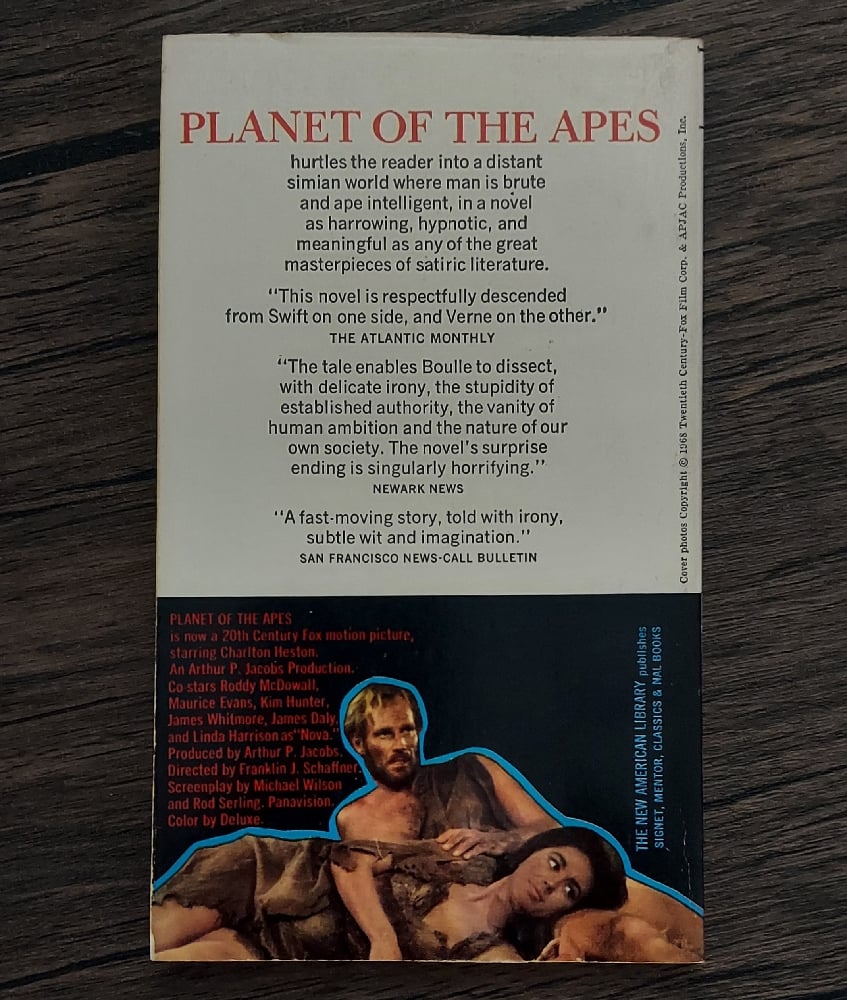 Planet of the Apes, by Pierre Boulle