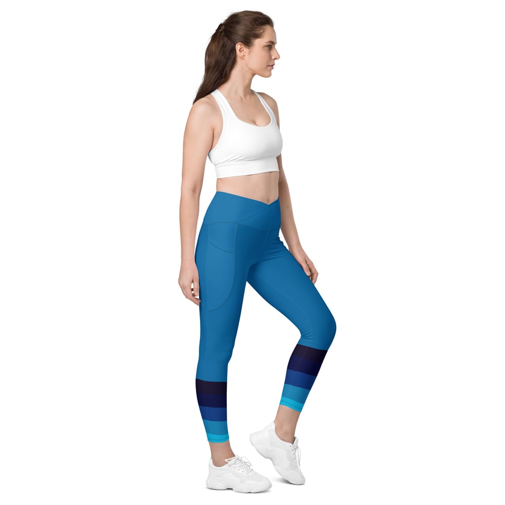 Image of Loony Blue Crossover leggings with pockets