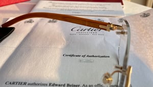 Image of 100% AUTHENTIC CARTIER Light Wooden 18k Real gold CT0286O 