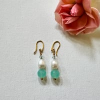 Image 2 of Chalcedony & Pearl Earrings