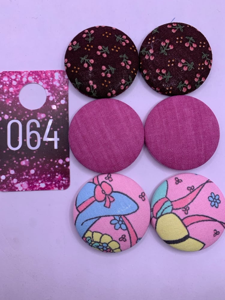 Image of Button Earring 3 set