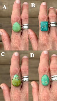 Image 2 of Turquoise Heavy Twist Rings (Made to Order) 