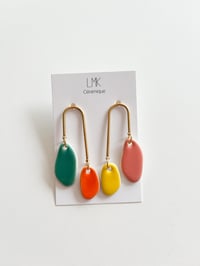 Paire de boucles d'oreilles céramique PENDA multi F