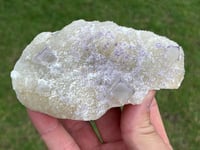 Image 1 of QR Code Fluorite On Druzy Quartz Matrix Specimen| Guizhou China #3065