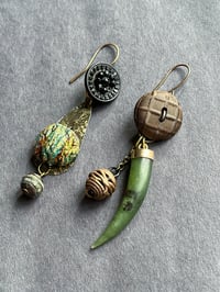 Image 1 of Junk Drawer Gems, mixed media earrings (Buttons)