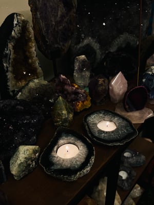 Image of Natural agate t light candle holder