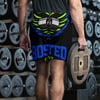 BOSSFITTED Black Neon Green and Blue Men's Athletic Long Shorts