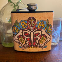 Image 1 of Day of the Dead Luchador Wrestler Flask 6 Oz