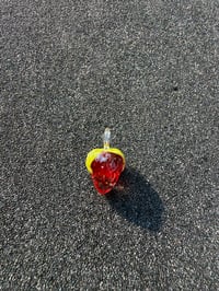 Image 2 of Red Elvis Translucent Strawberry Pendant 
