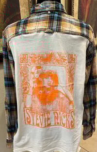 Vintage Orange/Blue/Black Flannel Shirt Stevie Nicks