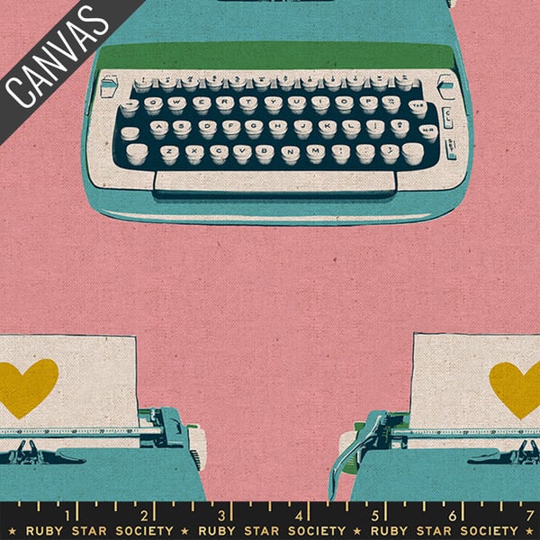 Image of Darlings 2 Ruby Star Society Linen Canvas Typewriters Merry