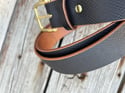 Horween Leather Belt - Matte Black Winchester Hatch Grain Veg Tan - 1.5"