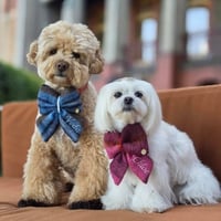Image 3 of CUSTOM EMBROIDERED BOW - MERLOT