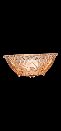 Image 1 of Indonesian Rose and Diamond Pattern Footed Serving Bowl