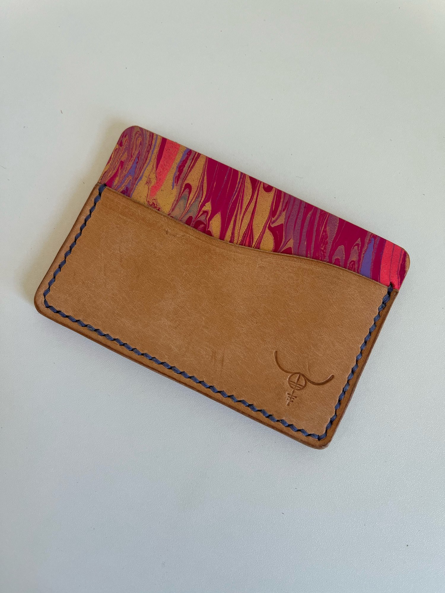 Image of Natural Pueblo/Pink Marbled Horizontal Cardholder 