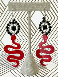 Image 3 of Red Serpent Earrings 