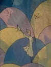 early 70s kite flying patchwork mountain blouse