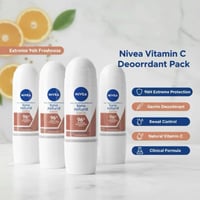 Image 3 of NIVEA Clinical Deodorant 4 PACK Vitamin C Antiperspirant Roll-On 50ml