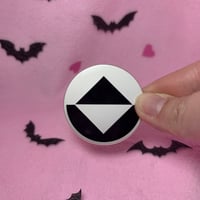 Image 1 of 1.75 Inch Binome - Silver Frosted Finish Icon Pin