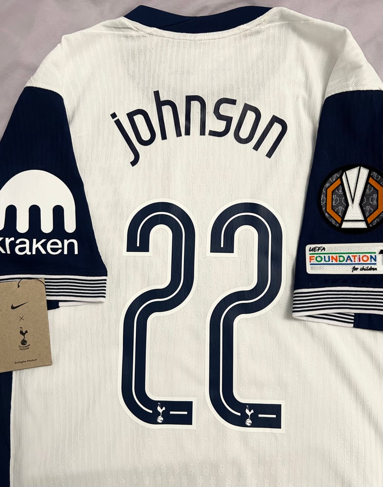 Image of PRE ORDER: Tottenham Hotspur “JOHNSON 22” Vaporknit 2024/25 Home Europa Final Shirt,   Medium
