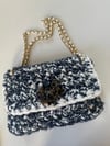 CHACHA XL TWEED marine / écru 