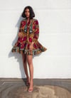 RAKIA African print long sleeves shift dress