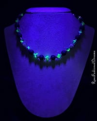 Image 4 of Black & Blue Uranium Accented Necklace & Earring Set