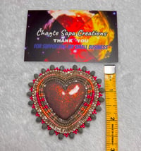 Image 8 of Hand Painted/Polished Grey Heart Beaded Popsocket