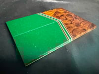Image 3 of Ironwood Burl & Green Glass Micarta Segmented Knife Scales