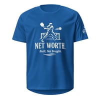 Image 1 of Men's Pickleball Jersey – “Net Worth. Built, Not Bought.” | Breathable Mesh Athletic Shirt