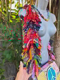 Image 6 of FRILL body cross Sari bag with ruffle -large detachable strap- Peace