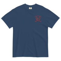 Skateful Dead Hockey Stealie - Embroidered Comfort Colors Tee (Navy/Red)