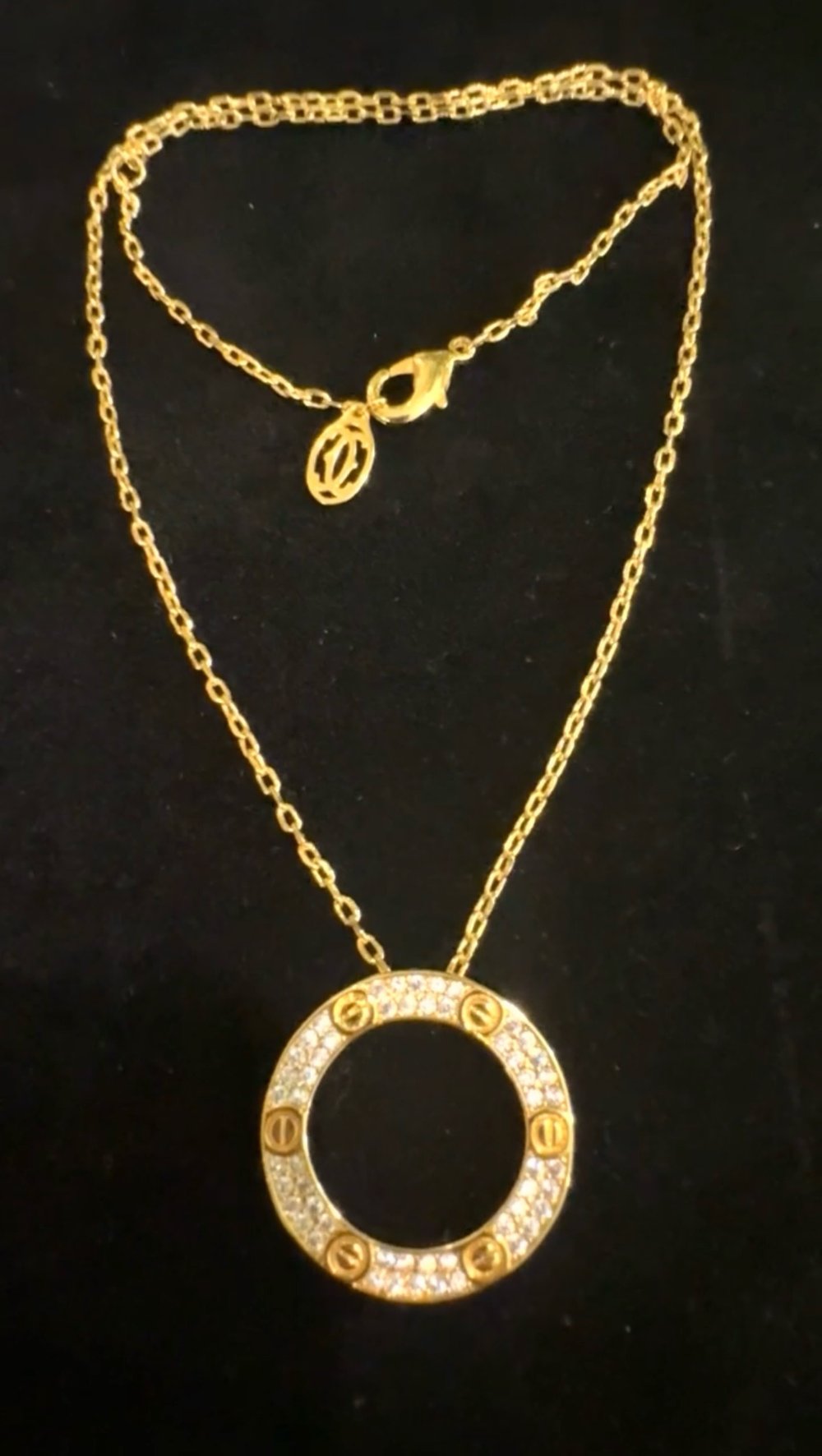 Carti** Gold plated love necklace (rhinestone)