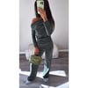 Khaki off the shoulder ruched Co Ord