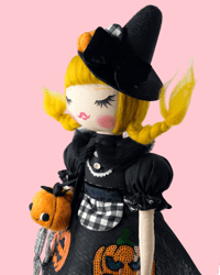 Image 2 of RESERVED FOR ALLISON MEDIUM ART DOLL PUMPKIN 🎃