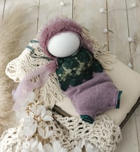 Image 1 of Photo prop | Newborn photoshooting set |  Zelda | purple | green