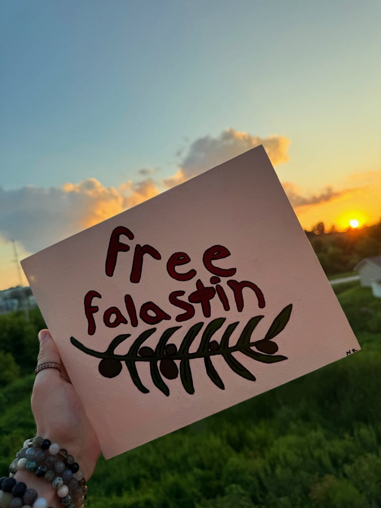 Image of Free Falastin Acrylic Painting on Wood