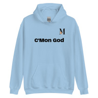 Image 2 of MamaFe's Black Font "C'Mon God" Unisex Hoodie