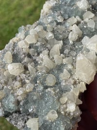 Image 17 of Green Fluorite On Druzy Quartz With UV Dog Tooth Calcite #1965