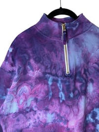 Image 5 of S Ladies Quarter-Zip Pullover in Purple Haze Ice Dye